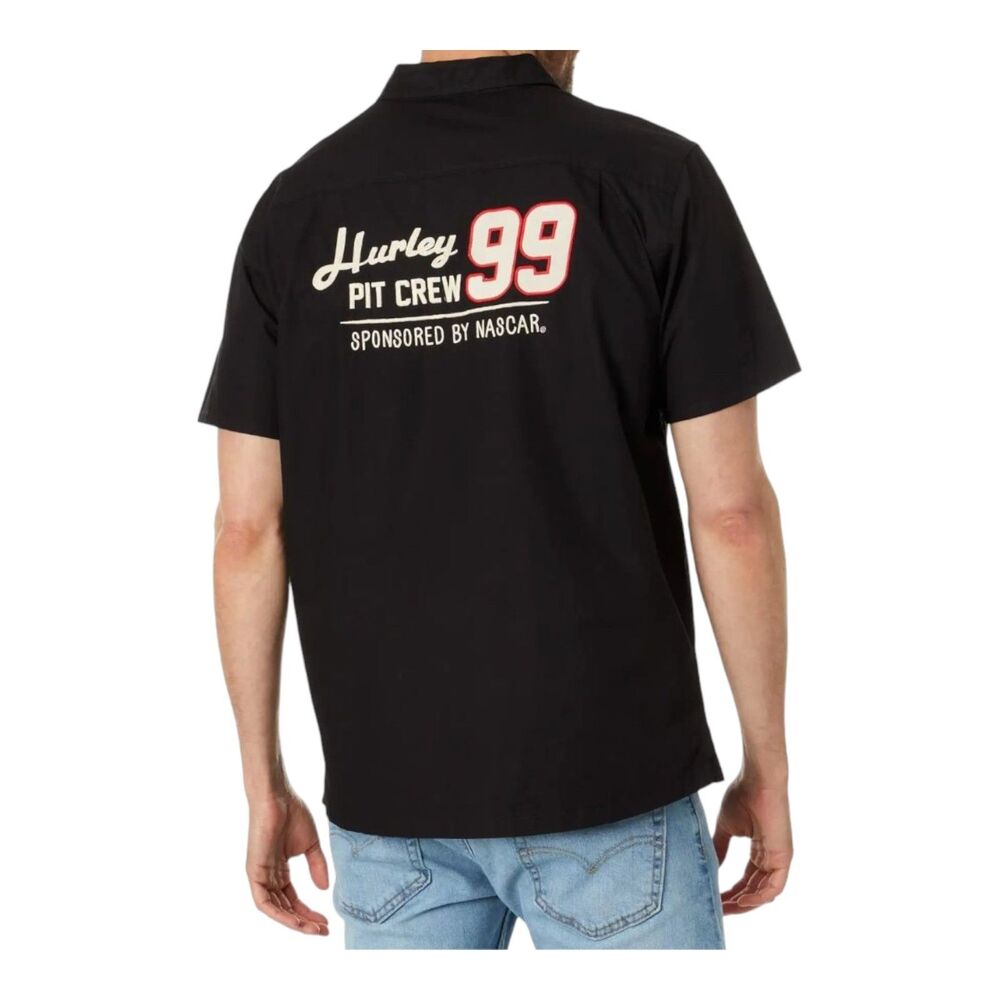 NASCAR Hurley Race Day Short Sleeve Button Down Woven Men's Size XL.
